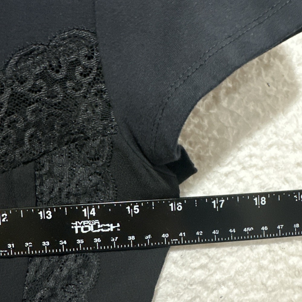 Free People Cruz‎ Mini Dress Women's 4 Black Lace Ruffle Hem A-Line Gothic - Picture 11 of 12